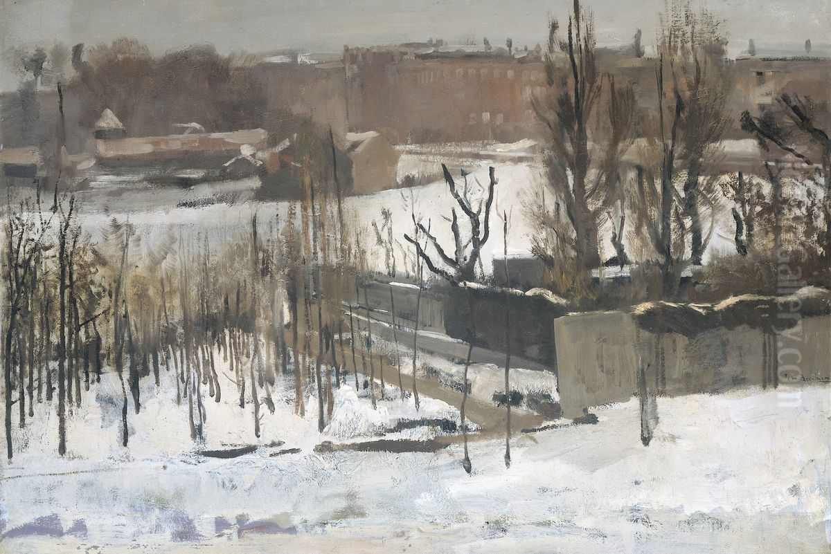 View of the Oosterpark in Amsterdam in the Snow Oil Painting by George Hendrik Breitner