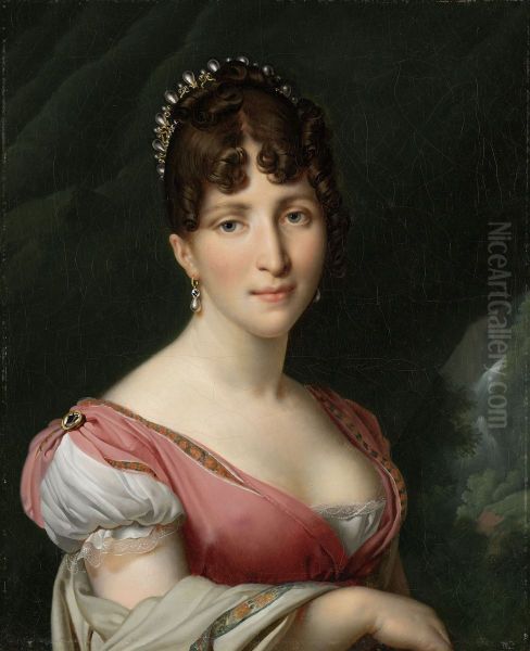 Hortense de Beauharnais.[1] Oil Painting by Anne-Louis Girodet de Roucy-Triosson
