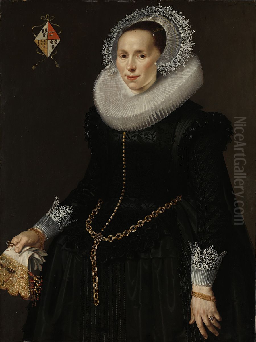 Portret van Johanna Le Maire Oil Painting by Nicolaes Eliaszoon Pickenoy