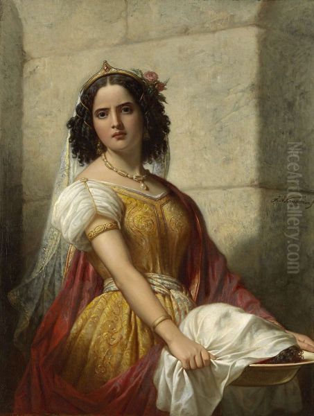 Salome with the Head of John the Baptist Oil Painting by Jan Adam Kruseman