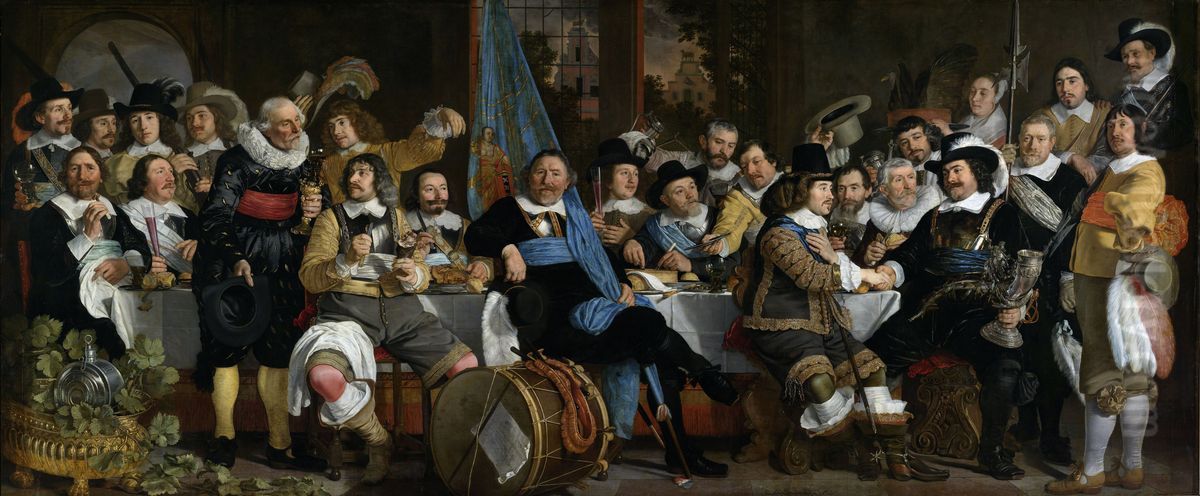 Schuttersmaaltijd ter viering van de Vrede van Munster Oil Painting by Bartholomeus Van Der Helst