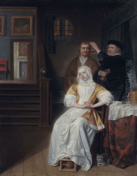 'The anemic lady' Oil Painting by Samuel Van Hoogstraten