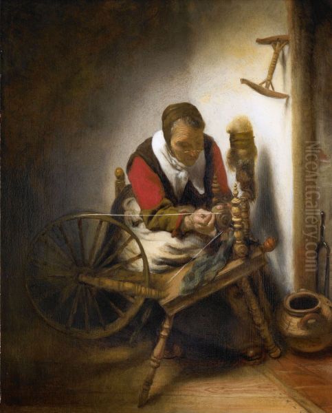 De spinster Oil Painting by Nicolaes Maes