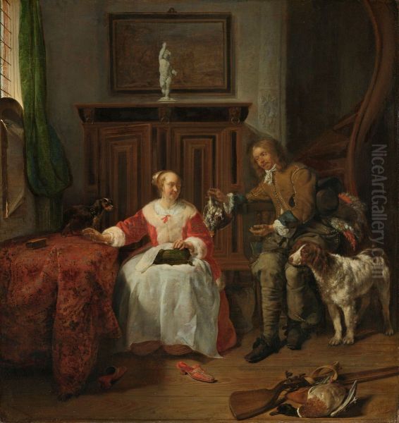 De jagersbuit Oil Painting by Gabriel Metsu