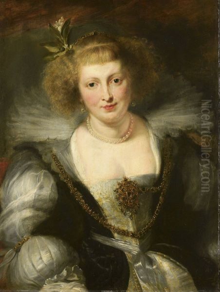 Helena Fourment (1614-73). The artist's second wife Oil Painting by Peter Paul Rubens