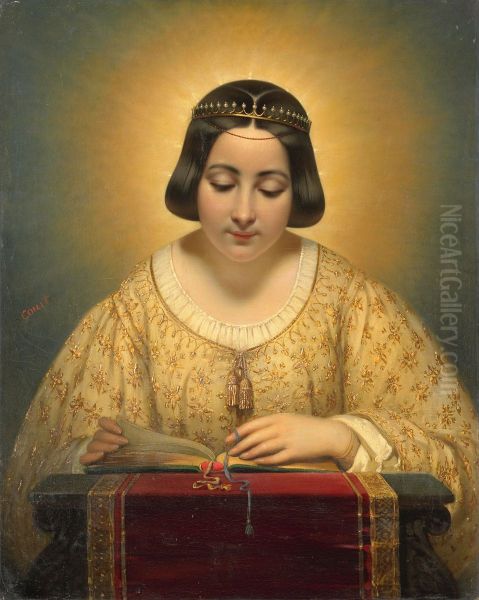 Countess de Pages, nee de Cornellan, as St Catherine Oil Painting by Joseph-Desire Court