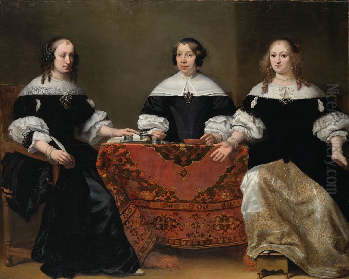 Portrait of the Three Regentesses of the Leprozenhuis, Amsterdam Oil Painting by Ferdinand Bol