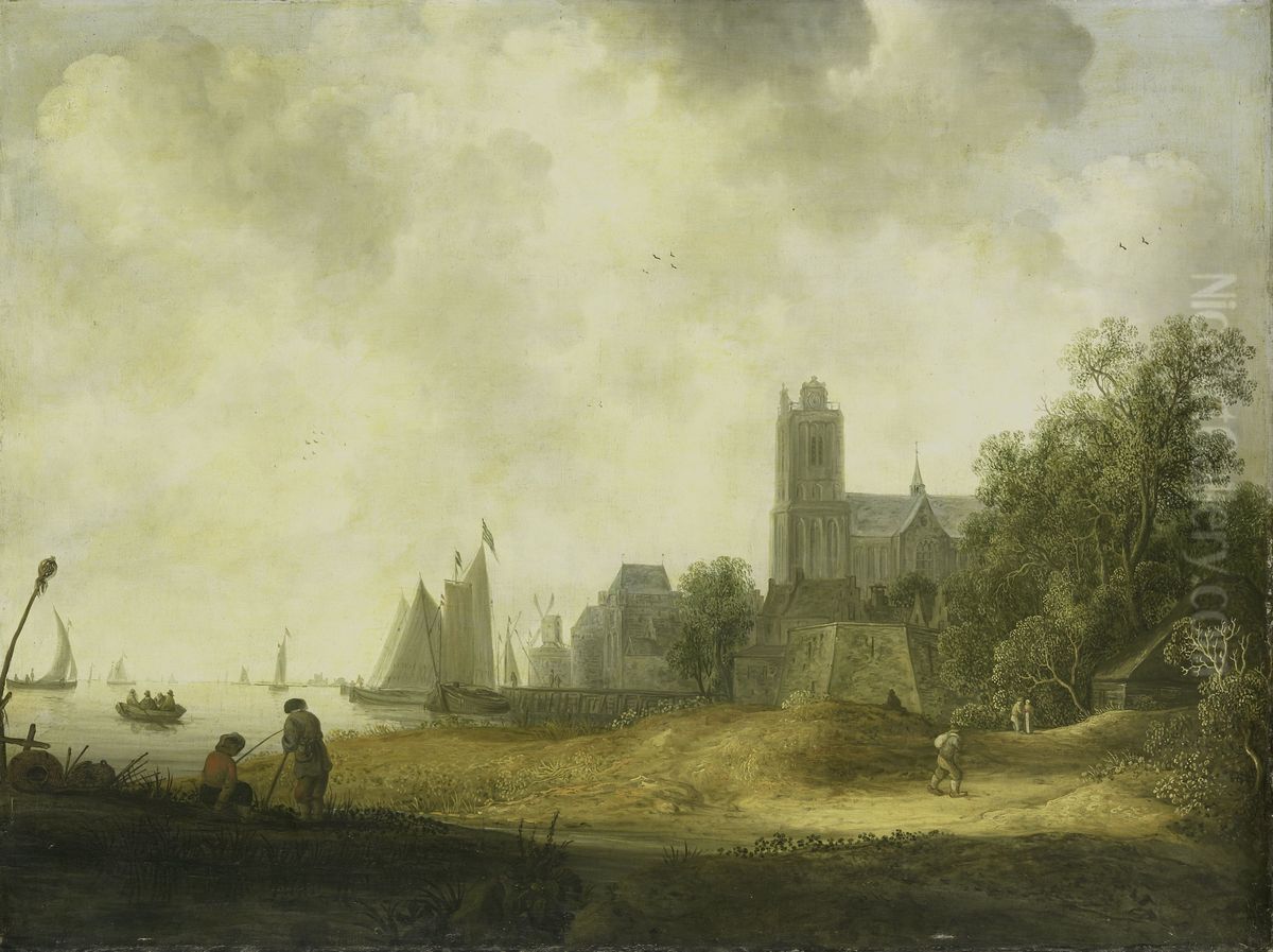 Gezicht op Dordrecht Oil Painting by Wouter Knijff