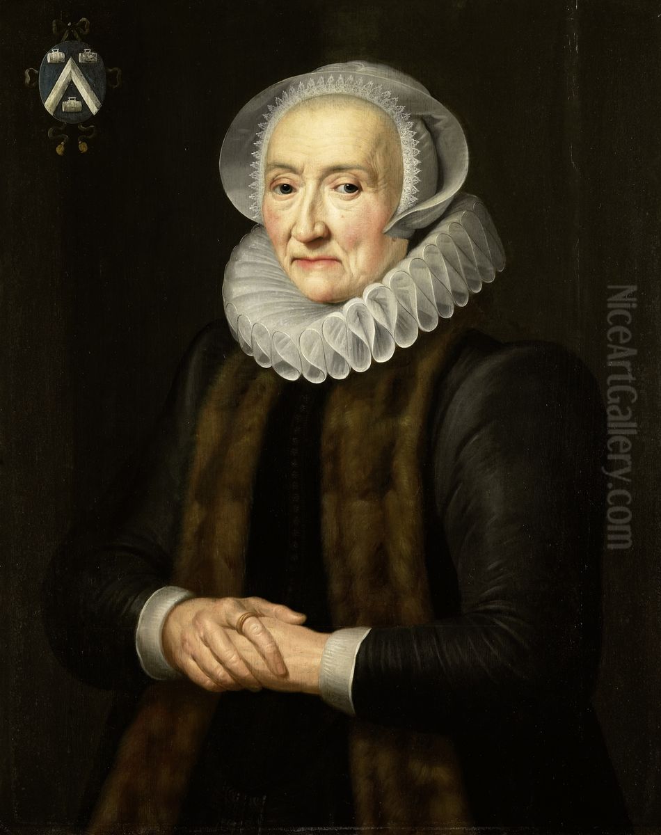 Portret van Alid van der Laen (1542-1626) Oil Painting by Michiel Jansz. van Mierevelt