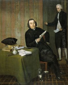 Wernerus Kohne (1725/26-88). Notaris te Haarlem, met zijn knecht Jan Bosch