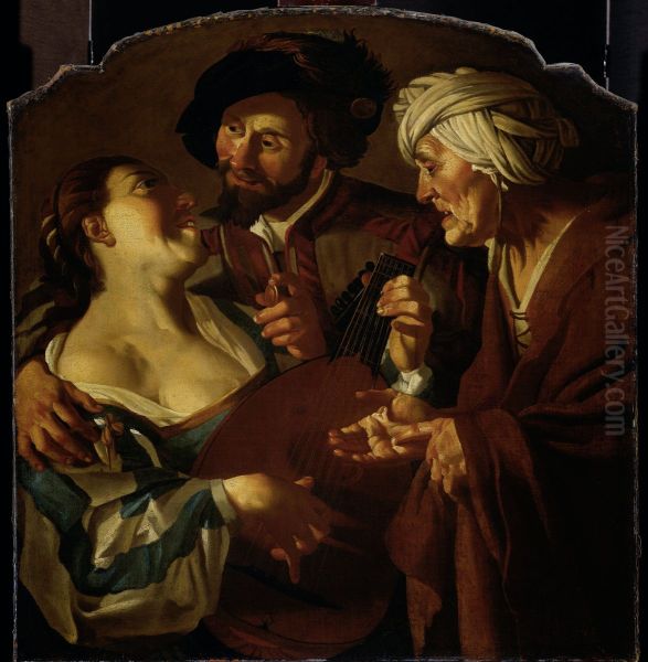 De koppelaarster Oil Painting by Dirck Van Baburen