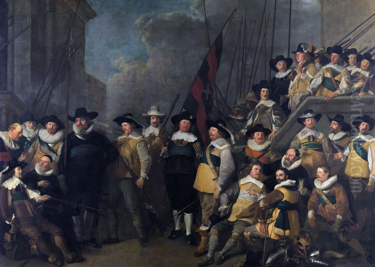 Officers and men of the Company of captain Cornelis de Graeff and lieutenant Hendrick Lauwrensz Oil Painting by Jacob Adriaensz Backer