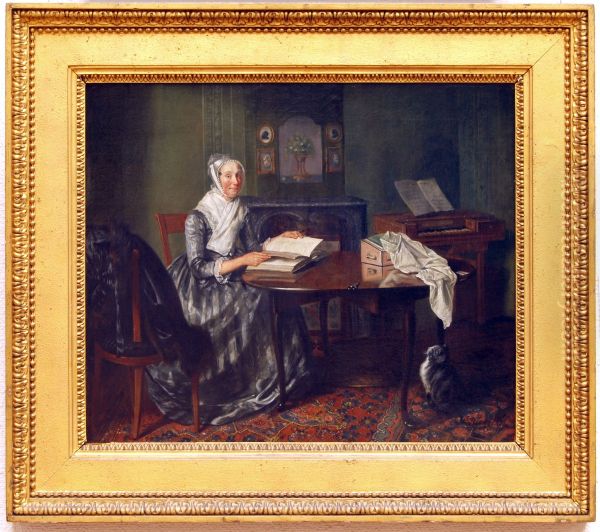 Portrait of probably Elisabeth Jannette Hoogstadt (1752-1824) Oil Painting by Wybrand Hendricks
