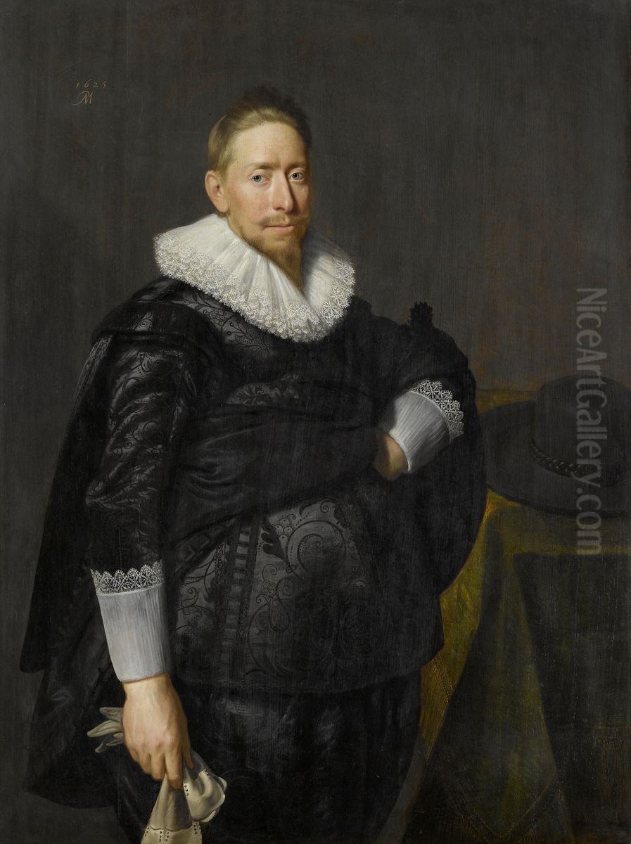 Portret van een man, vermoedelijk uit het geslacht Pauw Oil Painting by Paulus Moreelse