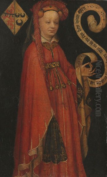 Portrait of Lysbeth van Duvenvoorde (....-1472) Oil Painting by unknown