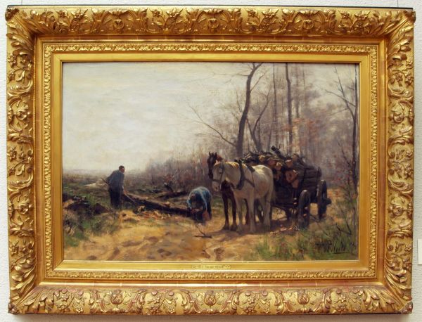 Hout laden Oil Painting by Herman Johannes van der Weele