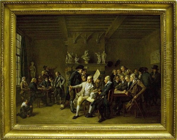 The Haarlem Drawing College in 1799 Oil Painting by Wybrand Hendricks