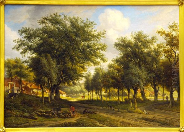 Landschap bij Heemstede Oil Painting by Arnoldus Johannes Eymer