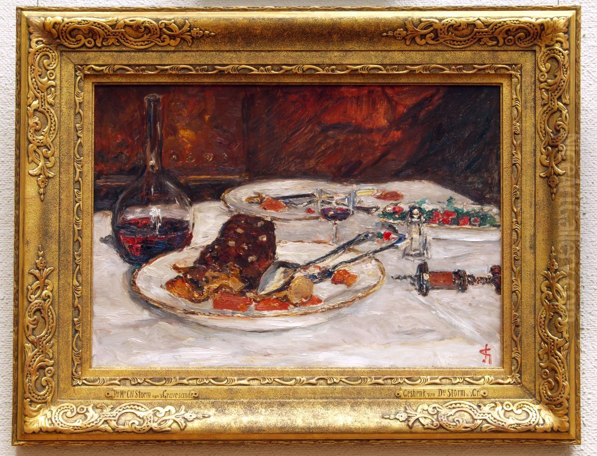 Boeuf a la mode Oil Painting by Carel Nicolaas Storm van 's-Gravesande