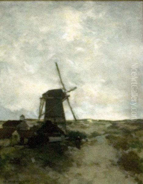 the Mill Oil Painting by Johan Hendrik Weissenbruch