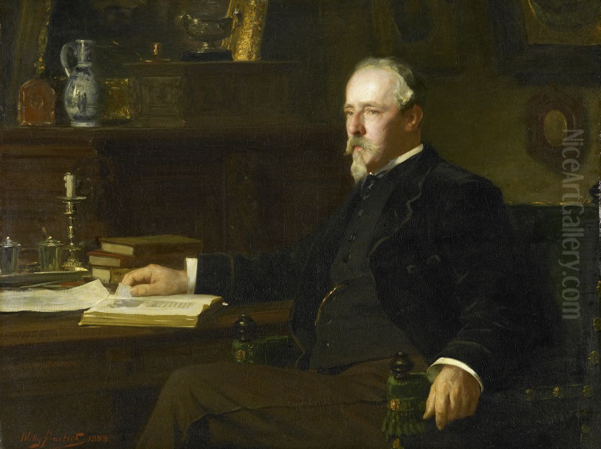 Daniel Franken Dzn (1838-98). Bankier en kunstverzamelaar Oil Painting by Willy Martens
