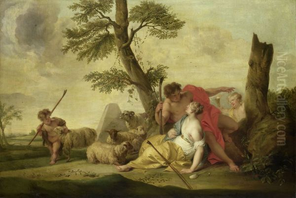 Paris en Oenone Oil Painting by Jacob de Wit