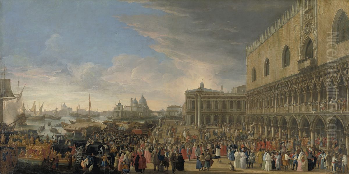 The Entry of the French Ambassador into Venice in 1706 Oil Painting by Luca Carlevarijs