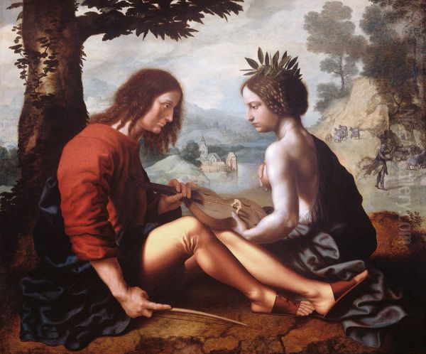 Allegorisch huwelijksportret van Catharina van Hemessen en Chretin de Morien (?).[2] Oil Painting by Jan Sanders Van Hemessen