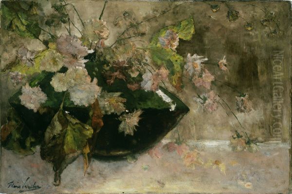 Stilleven met pioenen Oil Painting by Floris Verster