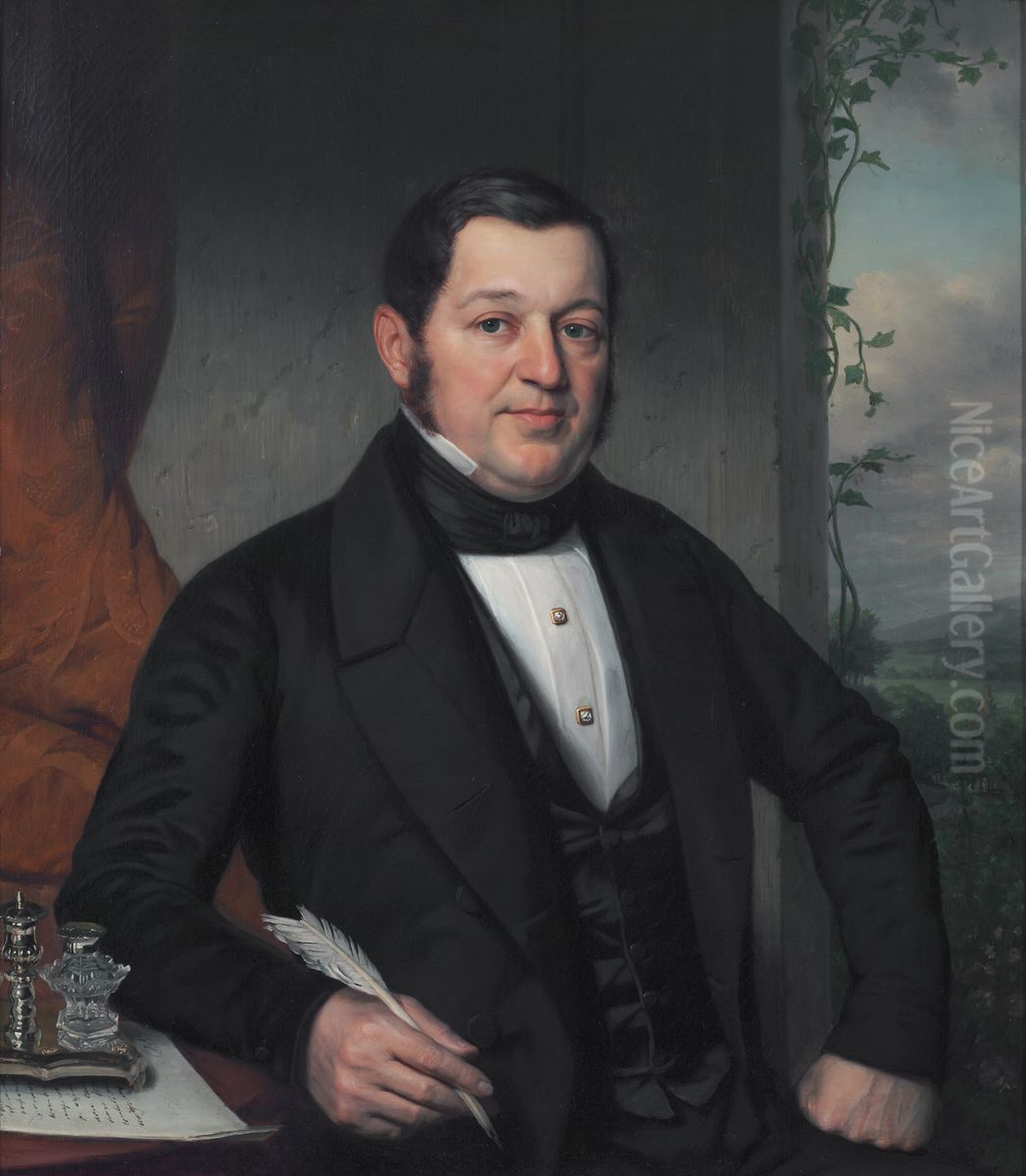 Portrait of Adrianus Anthonie Vinju (1799-1860) Oil Painting by Jan Adam Kruseman