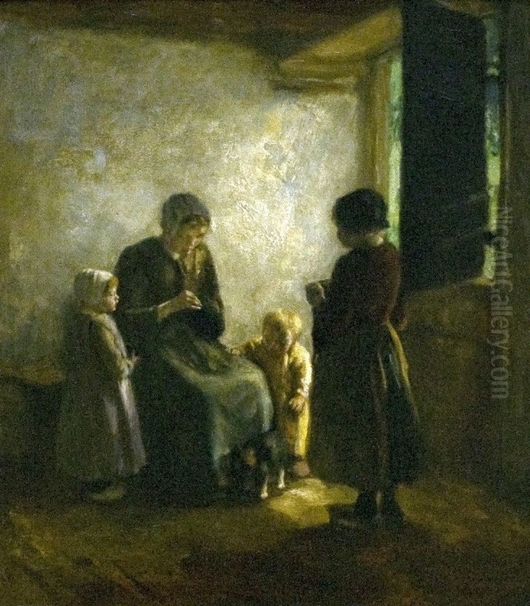 Nyitott ajto Oil Painting by Albert Neuhuys