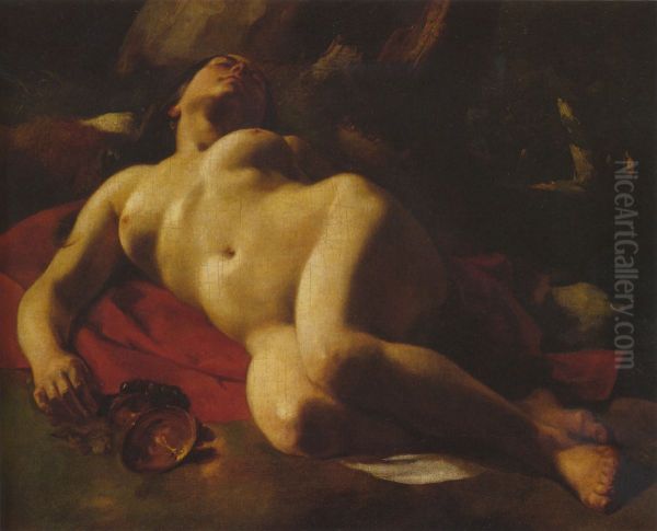 La Bacchante Oil Painting by Gustave Courbet