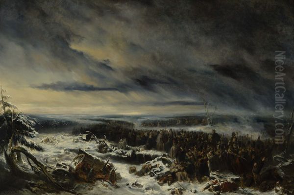 Episode de la campagne de Russie Oil Painting by Nicolas Toussaint Charlet