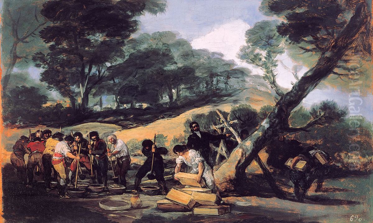 Powder manufacturing in the Sierra de Tardienta Oil Painting by Francisco Goya Fuendetodos