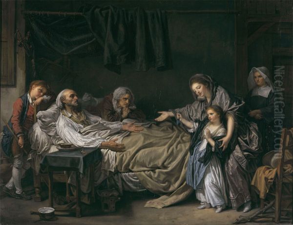 The Lady Giving Charity Oil Painting by Jean-Baptiste Greuze