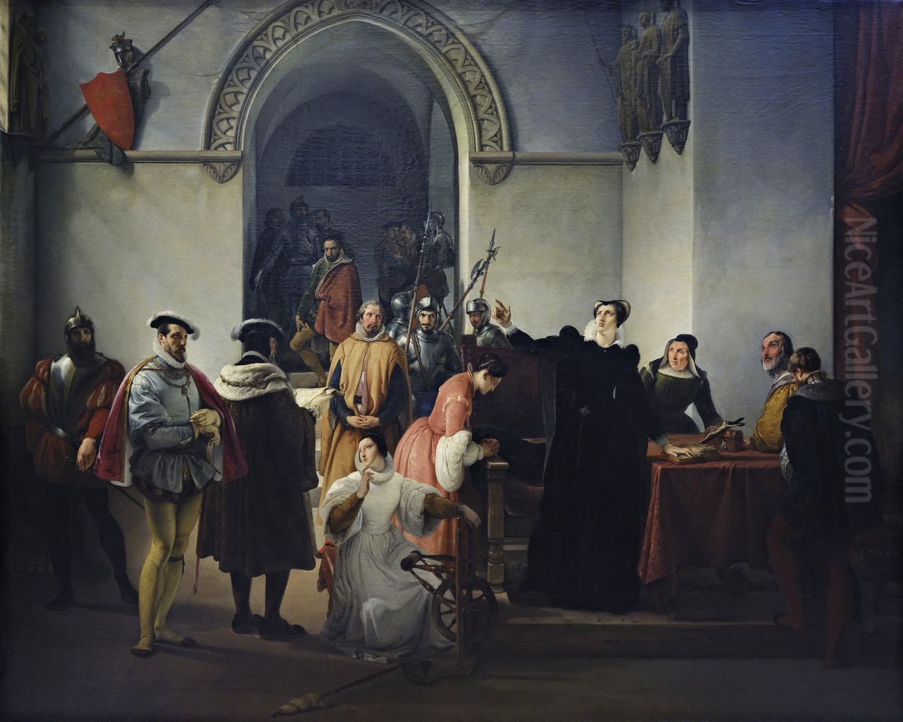 Marie Stuart protestant de son innocence a la lecture de sa condamnation a mort Oil Painting by Francesco Hayez