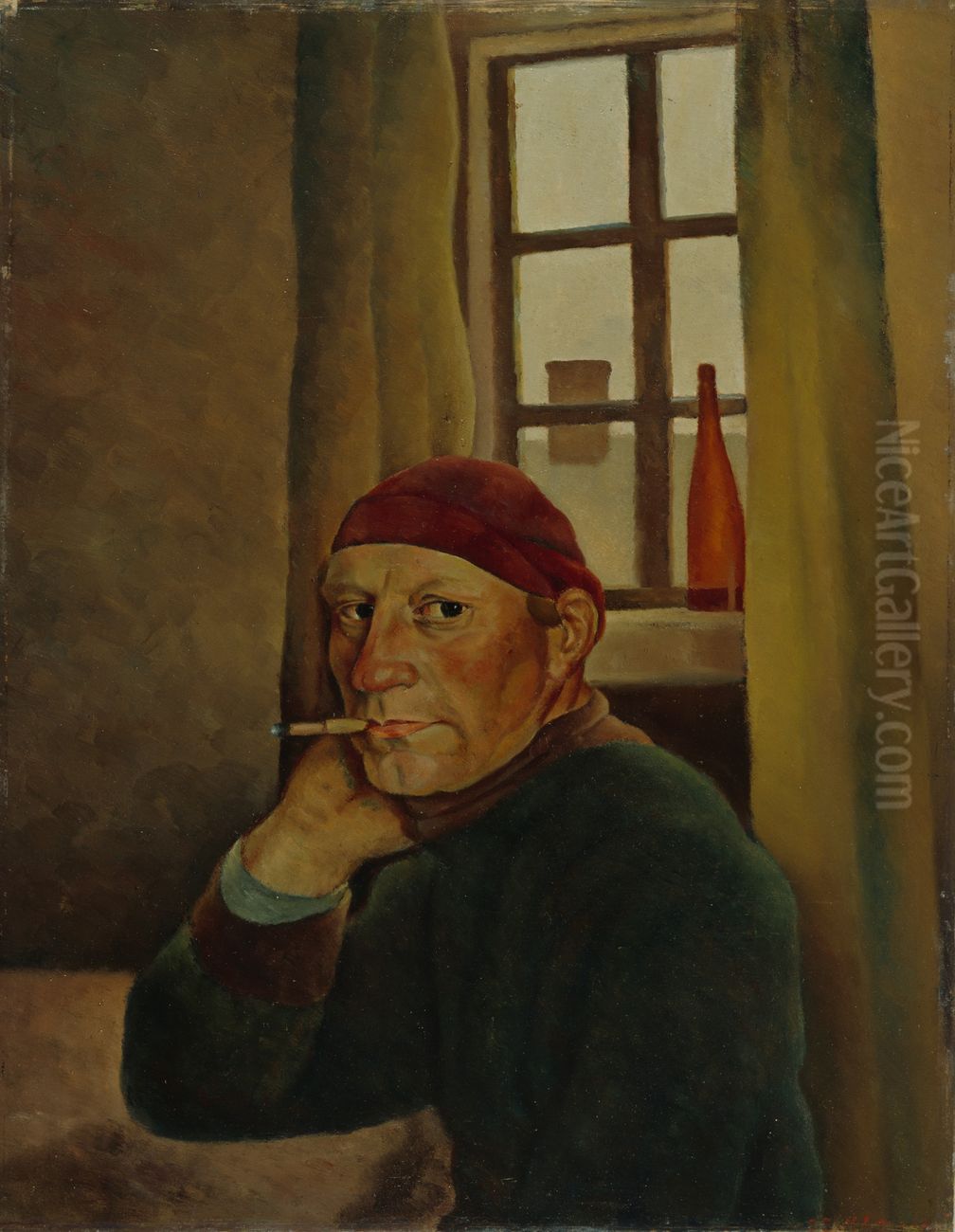 Omakuva Oil Painting by Vilho Lampi