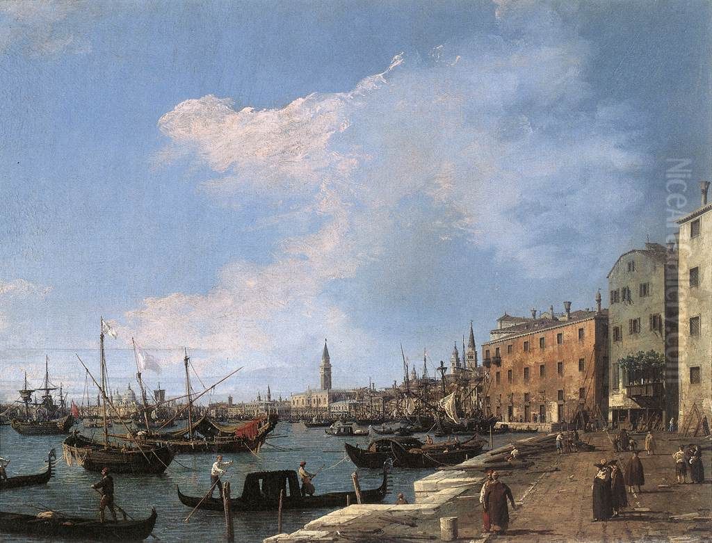 The Riva degli Schiavoni Oil Painting by Canaletto