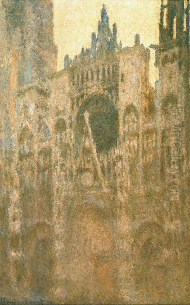 Rouen Cathedral, Portal, Morning Light Oil Painting by Claude Monet