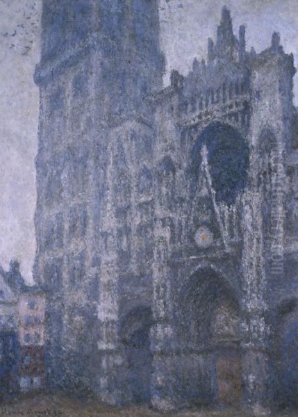La Cathedrale de Rouen. Le Portail et la tour d'Albane. Temps gris Oil Painting by Claude Oscar Monet