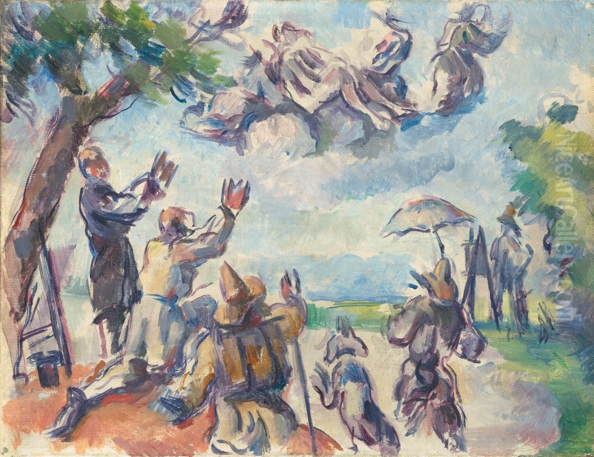 Apotheose de Delacroix Oil Painting by Paul Cezanne