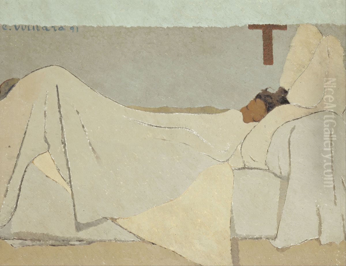 Au lit Oil Painting by Jean-Edouard Vuillard