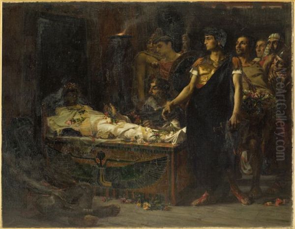 Auguste au tombeau d'Alexandre Oil Painting by Eugene Buland