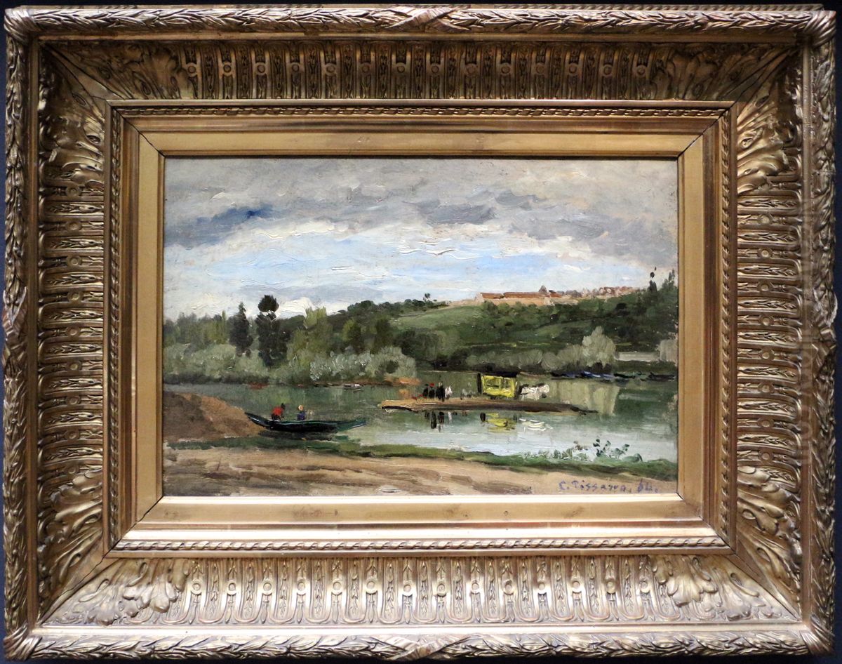 traghetto a varenne-saint-hilaire Oil Painting by Camille Pissarro