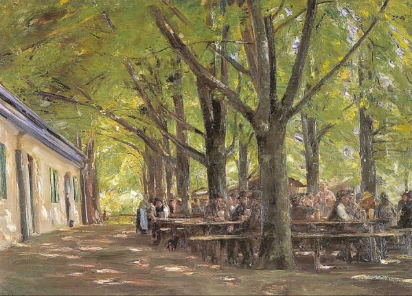 Brannenburger Biergarten Oil Painting by Max Liebermann