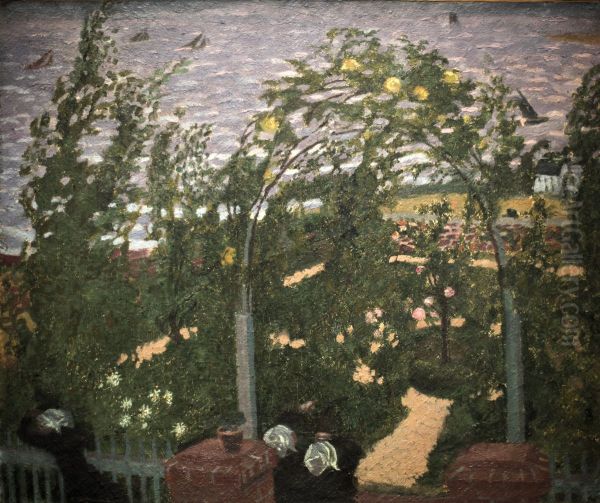 Breton women under an arbour Oil Painting by Maurice Denis