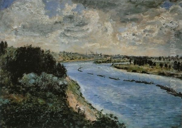 Chalands sur la Seine Oil Painting by Pierre Auguste Renoir