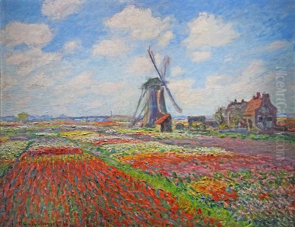 Tulip Field in Holland Oil Painting by Claude Monet