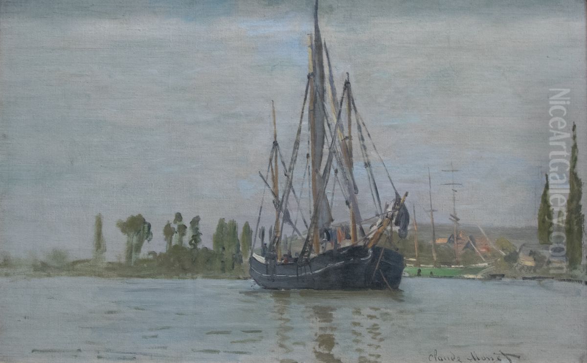 Anchored Chasse-maree Oil Painting by Claude Oscar Monet Anchored Chasse-maree Oil Painting by Claude Oscar Monet