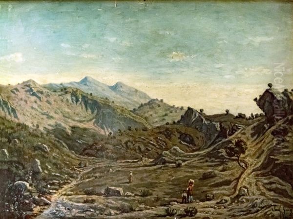 The hills of Saint-LoupFrancais:Les collines de Saint-LoupItaliano:Le colline di Saint-Loup Oil Painting by Paul Guigou